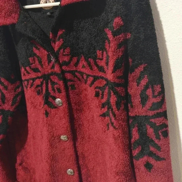 County Clothing Company Vintage Jacket Medium Button Up Snowflake 90s Novelty - Picture 3 of 6